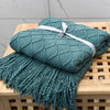 Oversized Chunky Knit Throw Blanket with Tassels