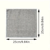 A square gray bamboo charcoal microfiber kitchen cleaning cloth with dimensions of 25cm by 9.84in.