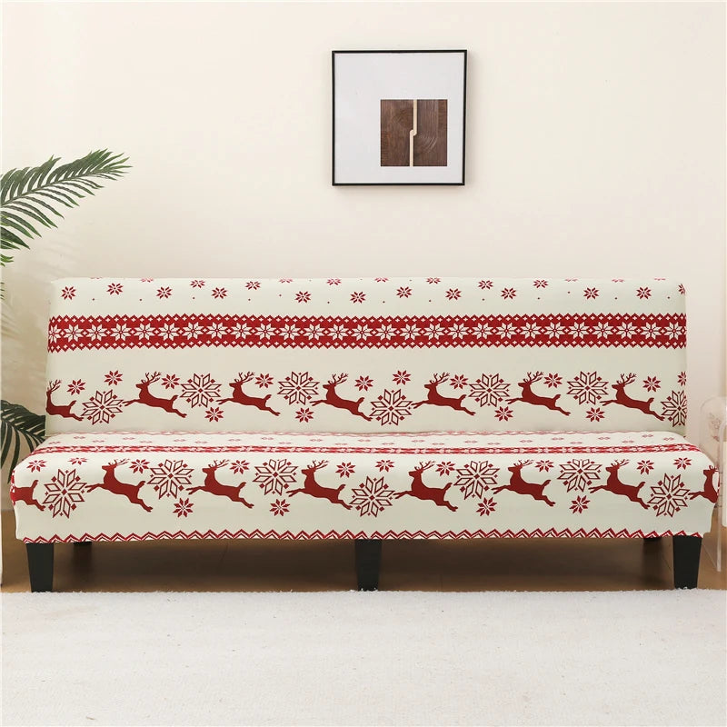 Stretchable Sofa Cover with Geometric Pattern for Futon Seats