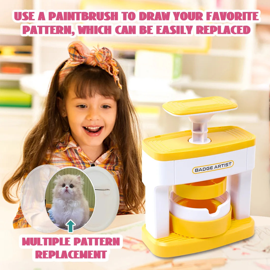 DIY Pin Badge Maker Kit for Kids with 48 Patterns