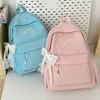 Embroidered Bow Nylon Backpack for Girls – Lightweight & Spacious