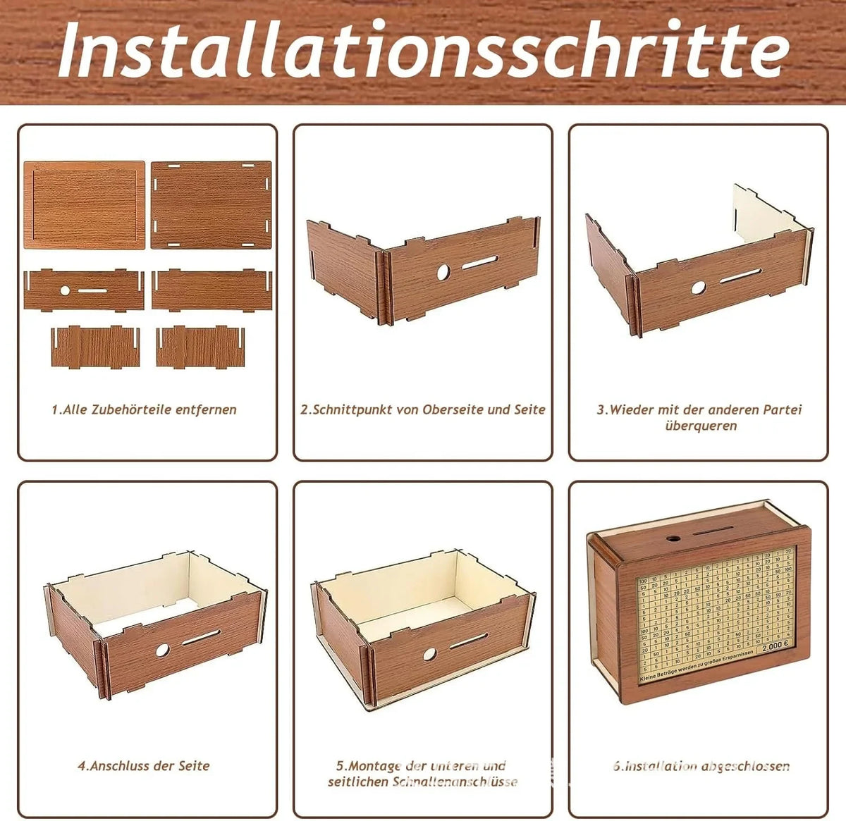 Wooden Money Saving Box with Built-in Coin Counter