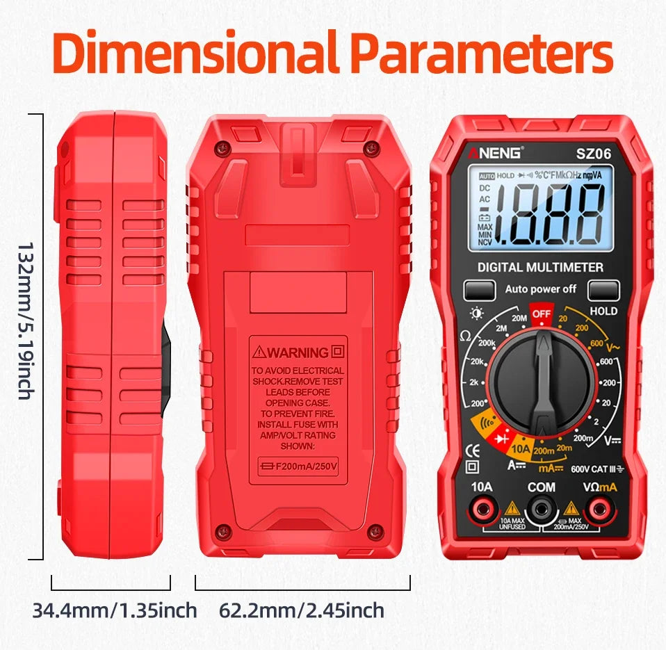 Compact Digital Multimeter with 2000-Count Accuracy for Home and Electrical Work
