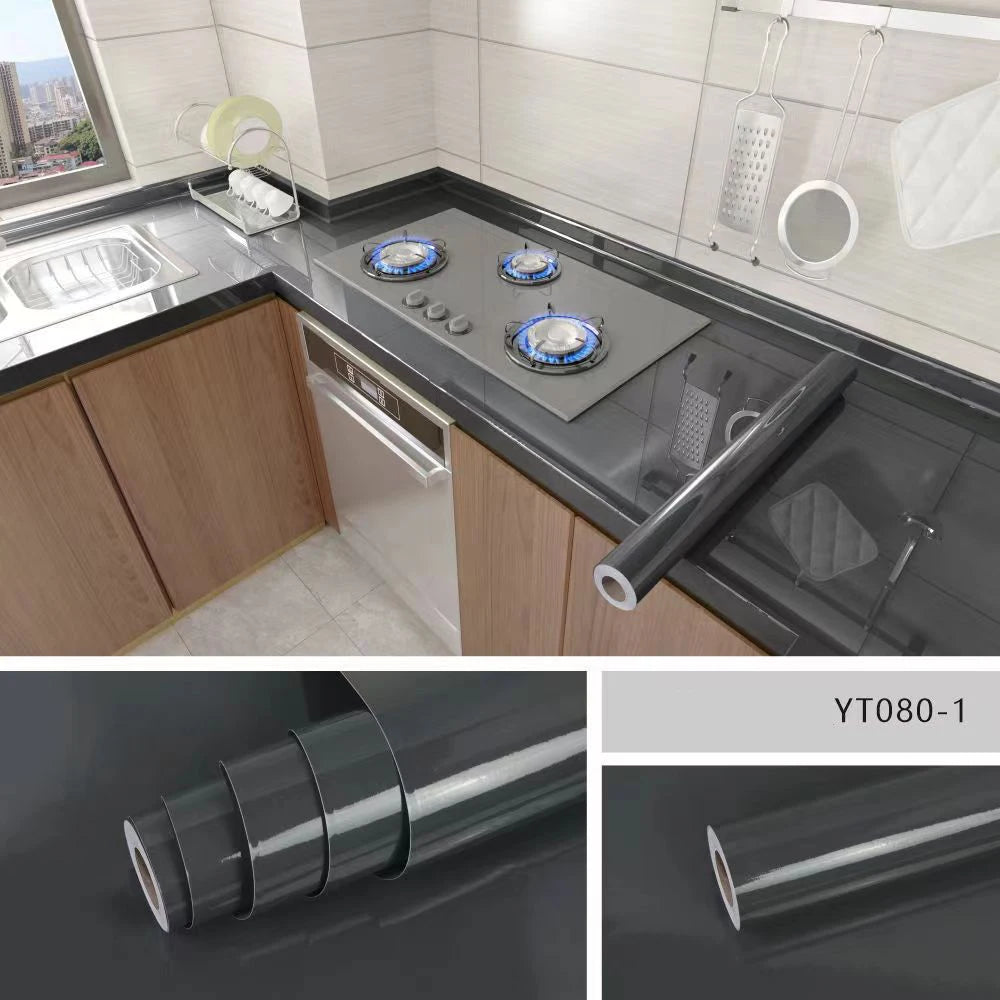 Roll of marble effect self-adhesive PVC film used for countertops and cabinets