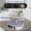 A purple mini pottery wheel kit for beginners showing the wheel, power controls, and splash pan.