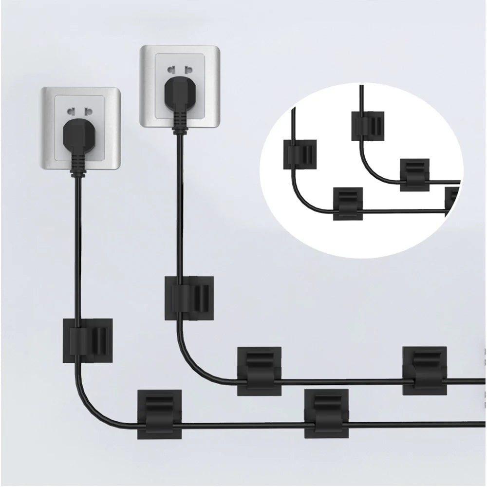 Complete Cable Management Kit with Adhesive Clips and Ties