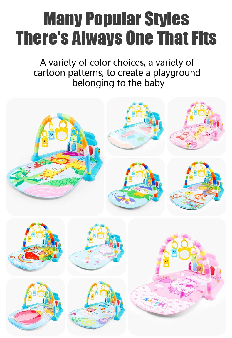 Musical Activity Gym with Kick-and-Play Piano for Babies