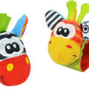 Baby Wrist Rattles and Animal Socks Set for Sensory Development