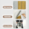 Peel and Stick Wood Slat Wallpaper with Gold Trim