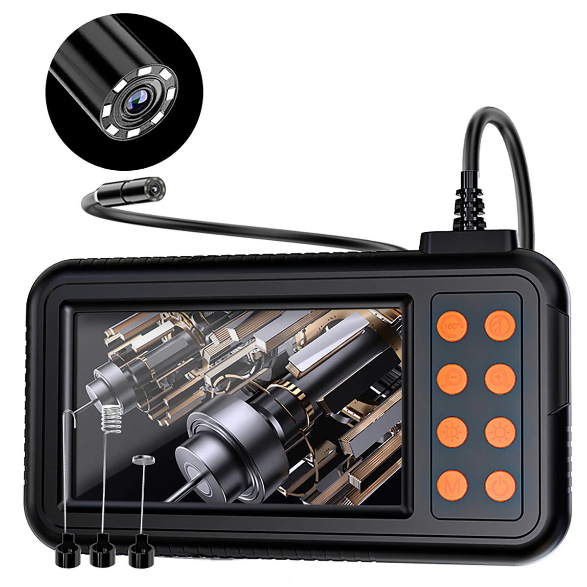 HD Handheld Endoscope Inspection Camera with 4.3-inch Screen and Adjustable LED Lights