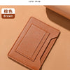 A close-up of a brown ultra-thin passport holder displaying the color show.
