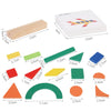 Wooden Shape Matching Puzzle Set with 102 Blocks and 48 Cards