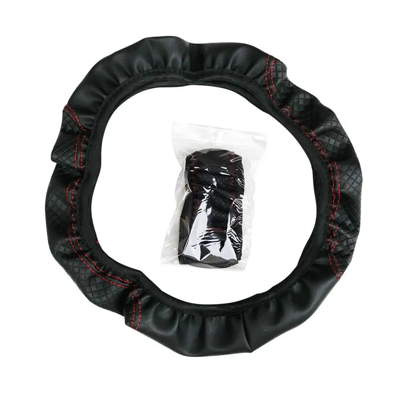 Premium Anti-Slip Leather Car Steering Wheel Cover