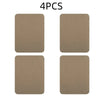 Four beige iron-on fabric patches for clothing repair and DIY decor