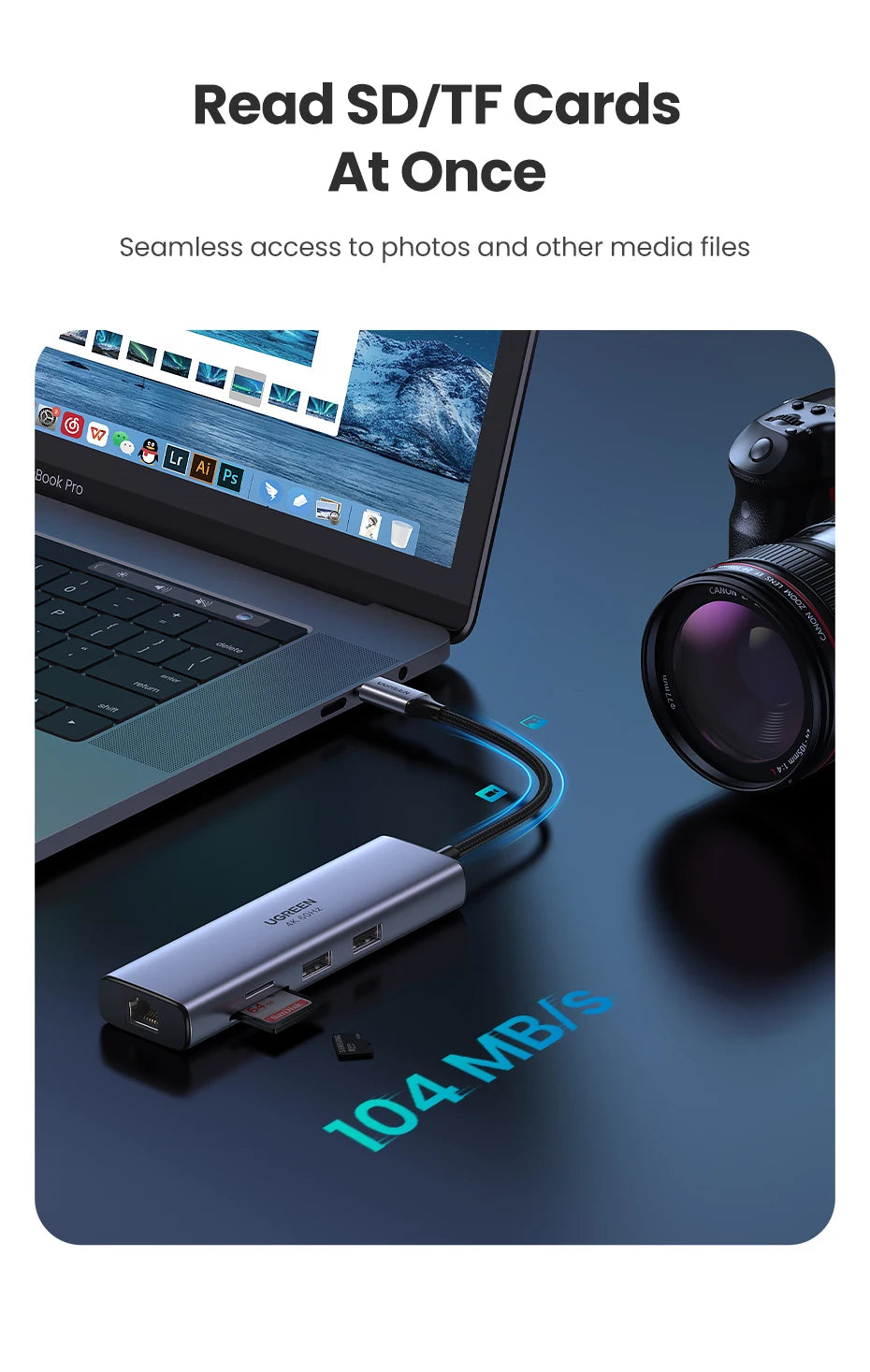 7-in-1 USB-C Hub with 4K HDMI, Gigabit Ethernet, and 100W Power Delivery