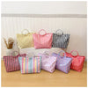 Striped PVC Waterproof Tote Bag for Everyday Use