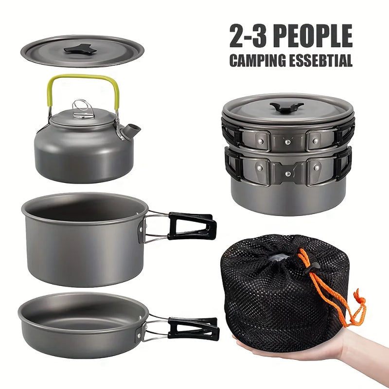 Portable Aluminum Camping Cookware Set