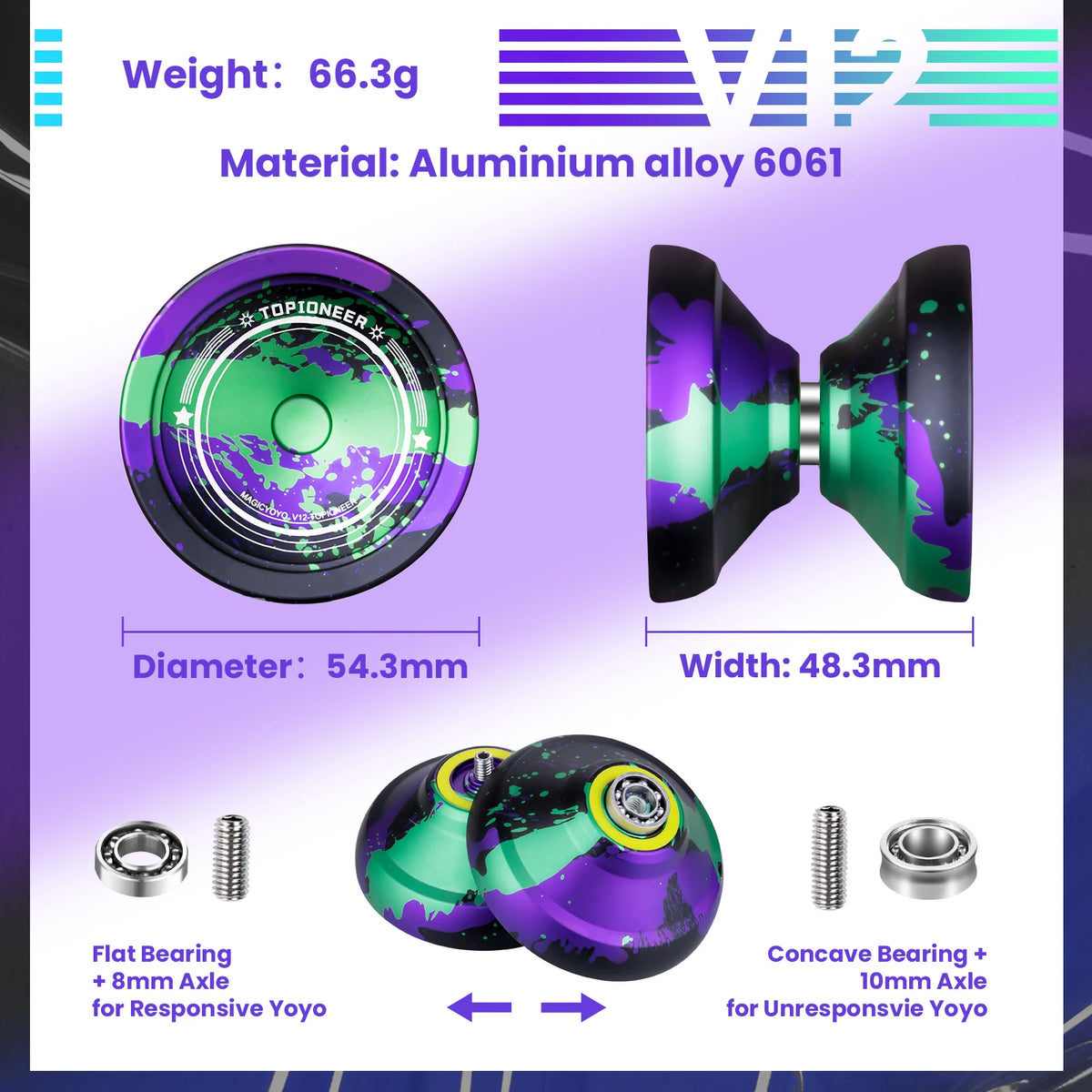 Pro Aluminum Alloy Dual-Function Yo-Yo with Finger Spin Design