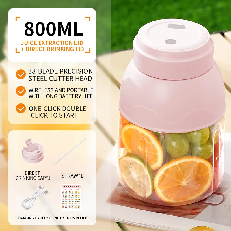 Pressoir Citron Portable Électrique et Mixeur de Smoothies