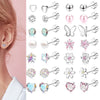 Moon-Shaped Stainless Steel Flatback Earrings