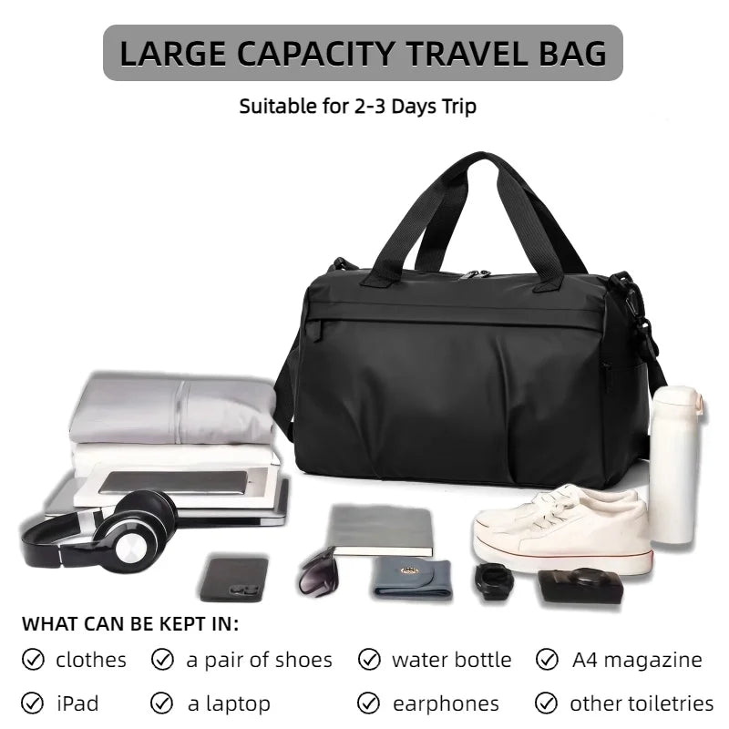Sports Duffel Bag with Independent Shoe Compartment