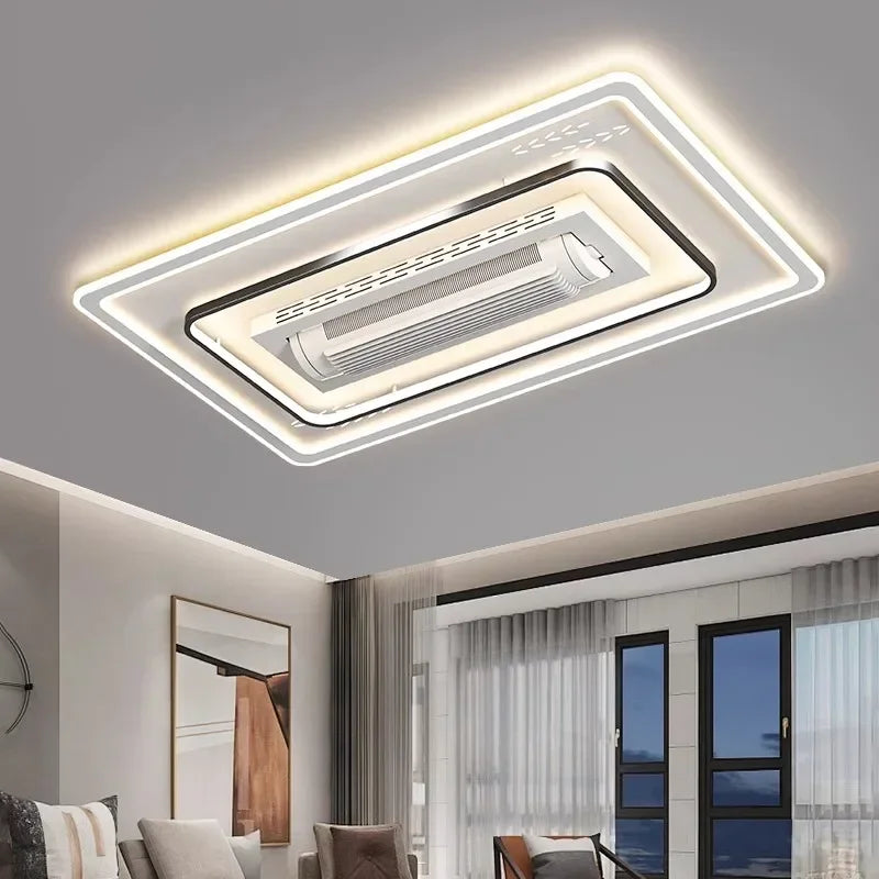 Modern Invisible Bladeless Ceiling Fan Light with Remote Control