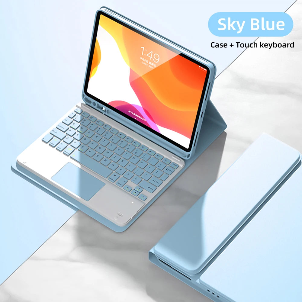 iPad Keyboard Case with Detachable Bluetooth Keyboard and Mouse
