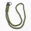 A green paracord lanyard keychain with a zinc alloy clip.