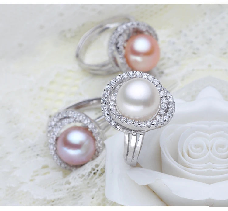Elegant Freshwater Pearl Ring in Sterling Silver