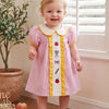Girls Embroidered Plaid A-Line Dress with Peter Pan Collar