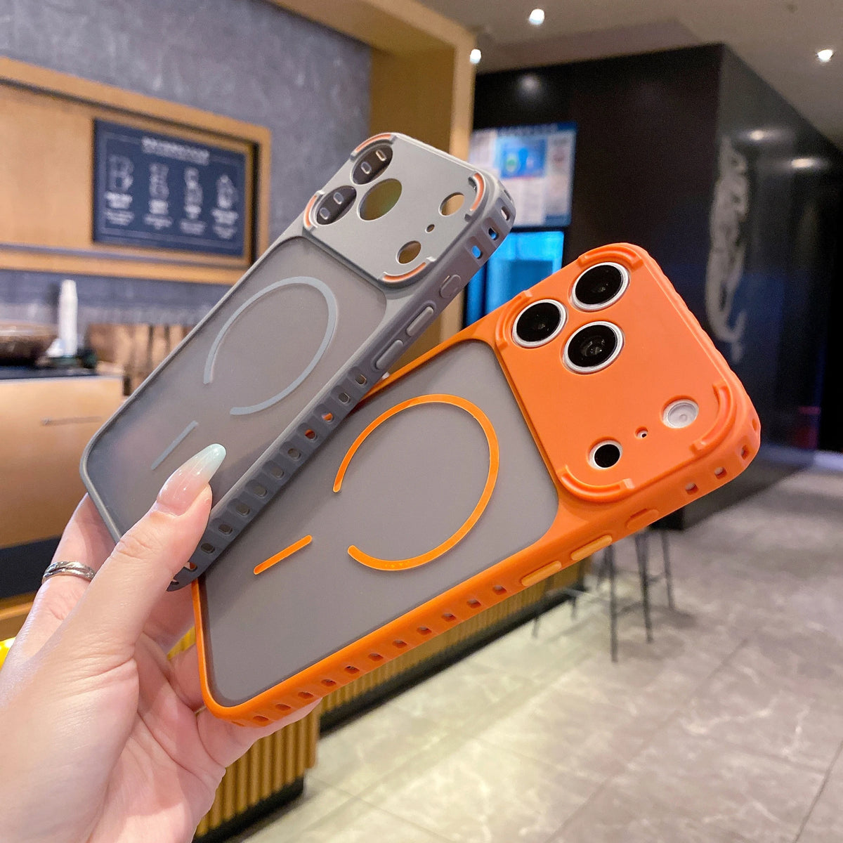 Frosted Clear Magnetic Case for iPhone with Non-Slip Bumper