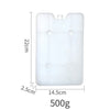 White reusable leak-proof ice pack with dimensions 22cm by 14.5cm and weight 500g