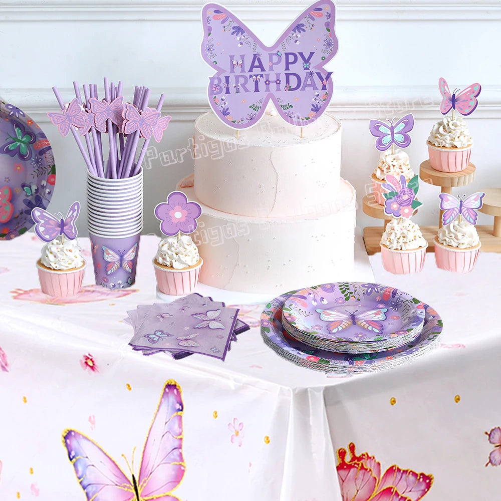 Watercolor Butterfly Party Tablecloth