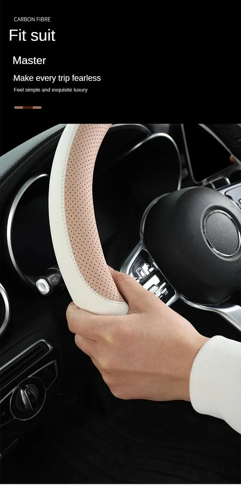 Perforated Nappa Leather Steering Wheel Cover