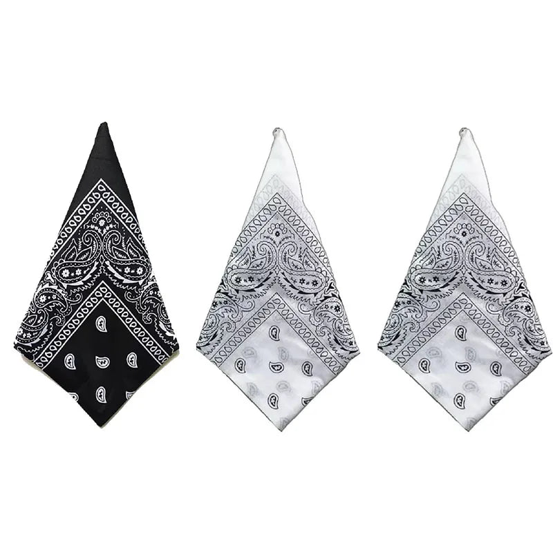 Paisley Bandana Square Scarf – 55cm Cotton Blend for Men and Women