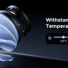 A close-up of a magnetic car phone mount with a suction cup, demonstrating its ability to withstand extreme temperatures.