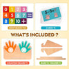 Montessori wooden counting toy set including digit blocks, cards, and a base holder for toddlers