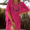Sunflower Print Knitted Beach Tunic with Fringe