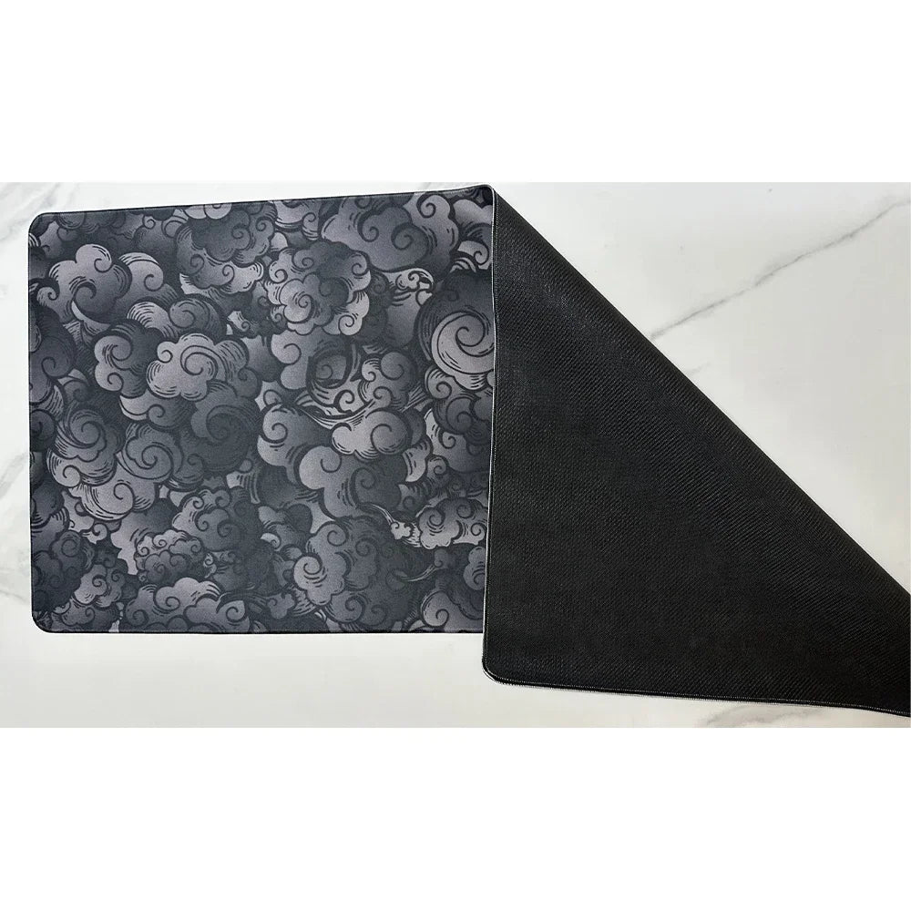 Large Cloud Pattern Desk Mat with Stitched Edges
