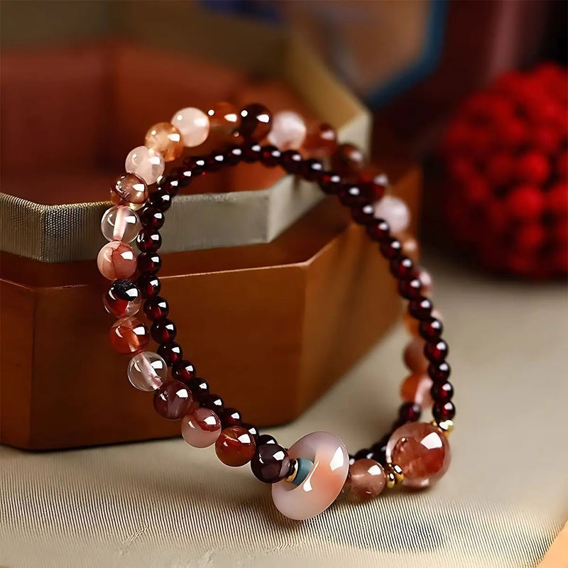 Double Circle Crystal Bead Bracelet