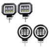 Zwei schwarze LED-Arbeitsleuchtenhalterungen für die Fahrzeugmontage.