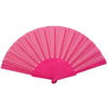 Helles pinkes faltbares Handtuchventilator mit gefalteten Papierblättern.