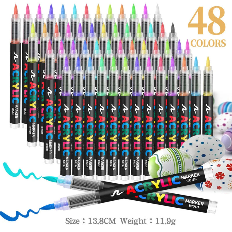 Acrylic Paint Markers with Brush Tips