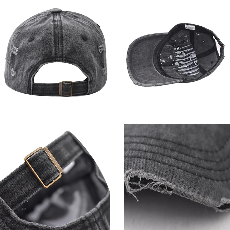 Casquette de baseball en coton lavé vintage