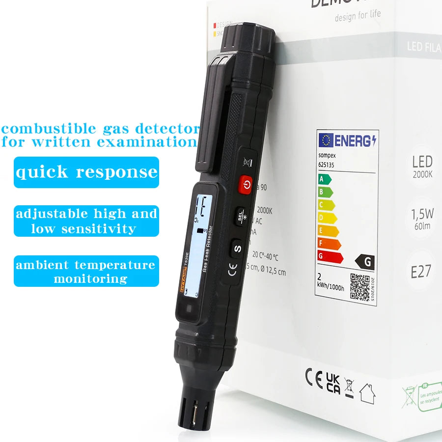 Combustible Gas Leak Detector with LCD Display