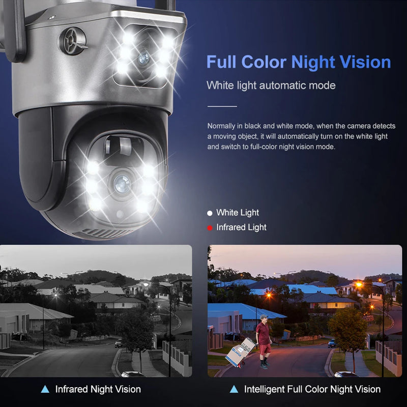 Dual-Lens Solar Security Camera with 4K Night Vision
