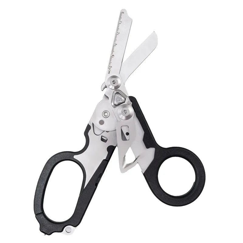 6-in-1 Foldable Emergency Rescue Scissors with Safety Hammer