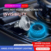 Angel Eyes ambient lighting product showing a clear crystal-like light fixture used for car interior or PC