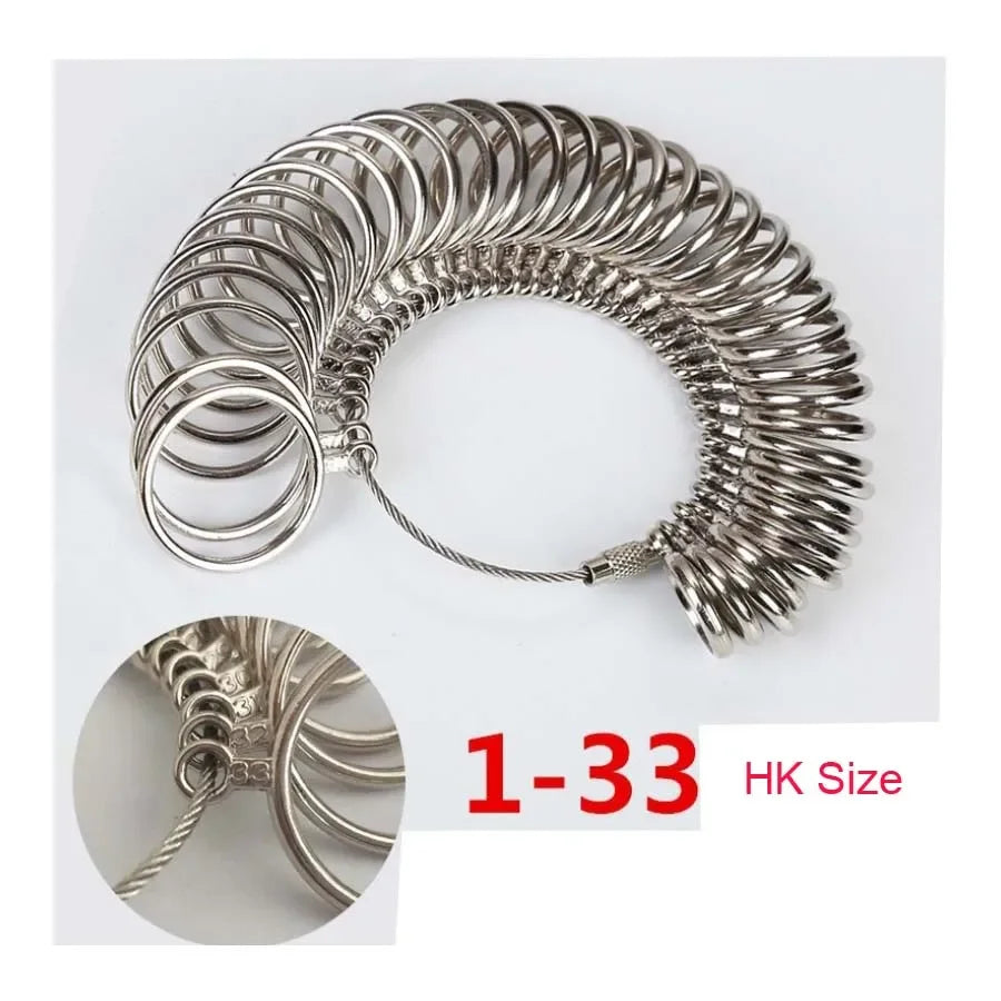 Stainless Steel Ring Sizer Gauge for Accurate Finger Measurement