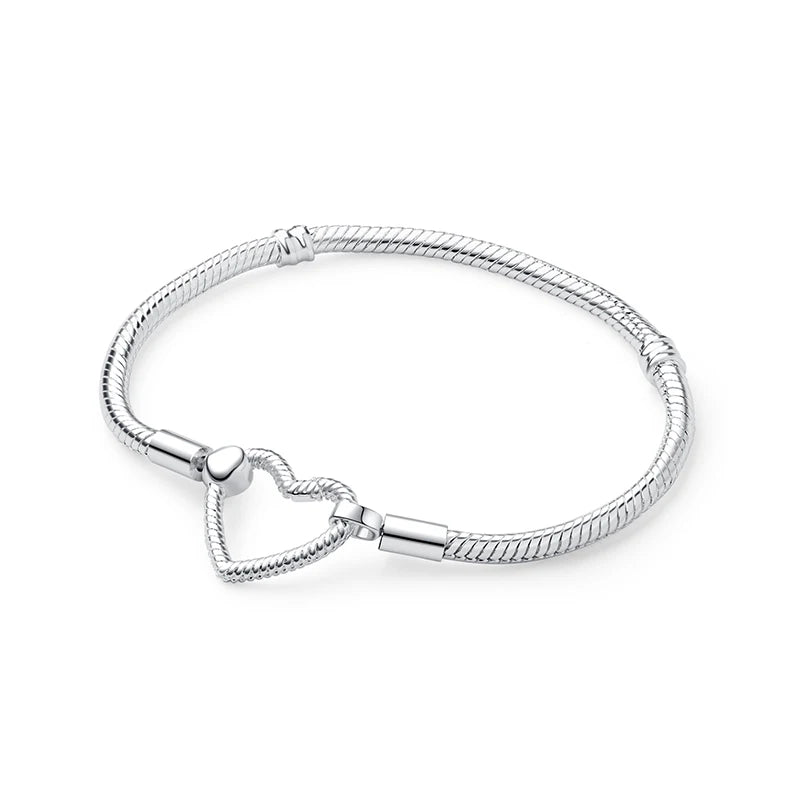 925 Sterling Silver Heart Charm Bracelet